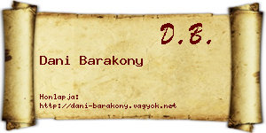 Dani Barakony névjegykártya